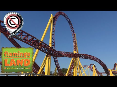 Flamingo Land 2021 New 10 Looping Coaster - No Copyright Footage (from car park)