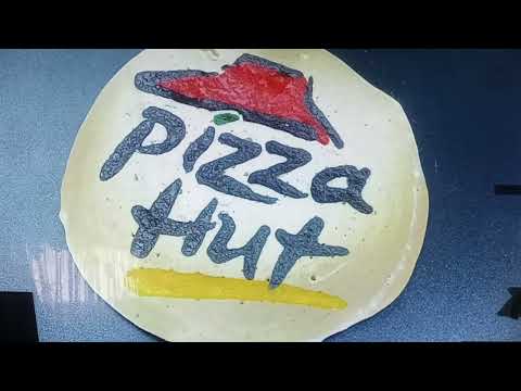 Popular pizza brand logos pancake art little Caesars pizza Hut Papa John's domino pizza 