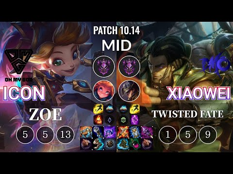OMG icon Zoe vs DMO Xiaowei Twisted Fate Mid - KR Patch 10.14