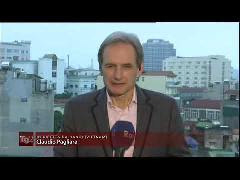 VIET NAM 27 feb 2019 vertice di Hanoi ieri fra Trump e Kim - TG2-mattina 28/02 strette di mano etc