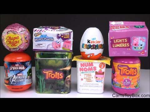 TOY Surprises Trolls Surprise Tin Box Chupa Chups Num Noms Lights Capsule Shopkins Kinder Fun