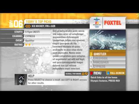 Foxtel - Winter Olympics App from Pushbutton