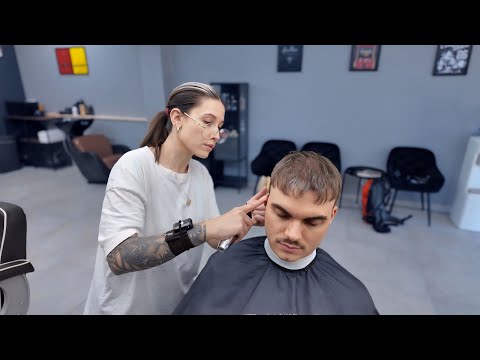 Very RELAXING Haircut 💈 | ASMR by Cute Barber Svetlana