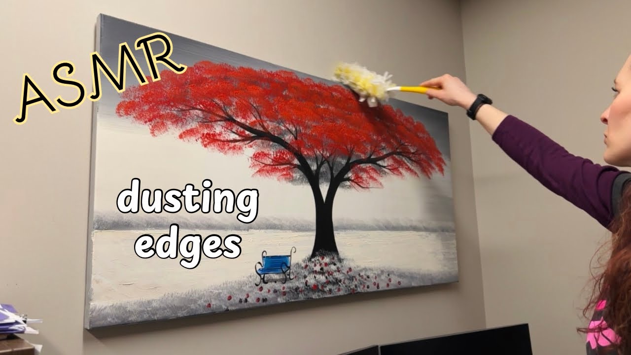 ASMR dusting various edges in my office. (No talking, no mid-roll ads) #asmr #asmrcleaning 