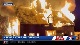 3-alarm fire at Winchendon, Mass., barn under investigation