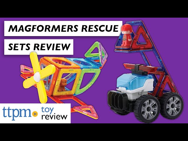 Vídeo relacionado con Magformers Amazing Police And Rescue Magnetic Building Blocks Tile Toy. Makes Cars And Buildings In A Police Theme. A STEM Toy For Children Aged 4+. With Police Character And Car.