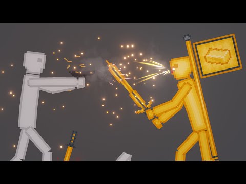 People Fight Golden Humans in People Playground