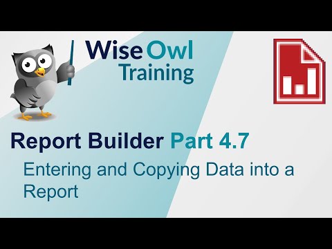 SSRS Report Builder Part 4.7 - Entering and Copying Data into a Report