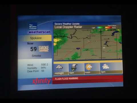 Weatherscan Emulation | Flash Flood Warning | Animated XL Icons | 9/10/2021 | Spokane WA