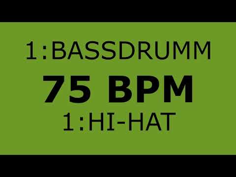 75 BPM Metronome bassdrum + Hi-Hat 1:1