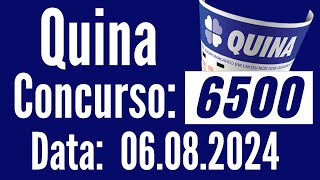 Quina 6/08, RESULTADO da QUINA 6500, Resultado Quina, QUINA de hoje,