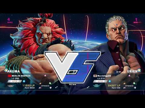 STREET FIGHTER V MUSLIM-WARRIOR (Akuma) VS murcielagoES (Urien)