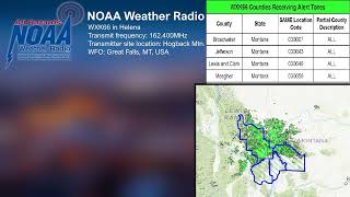 *YOUTUBE FIRST* NOAA Weather Radio WXK66 Helena, MT Broadcast Cycle 9/19/2022