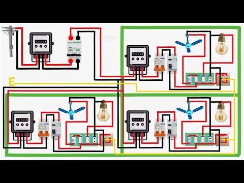Electrical house wiring 4 gang switch connection