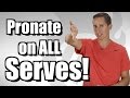 Pronate on ALL Serves - Tennis Lessons and Instruction - Slice, Kick and Flat!