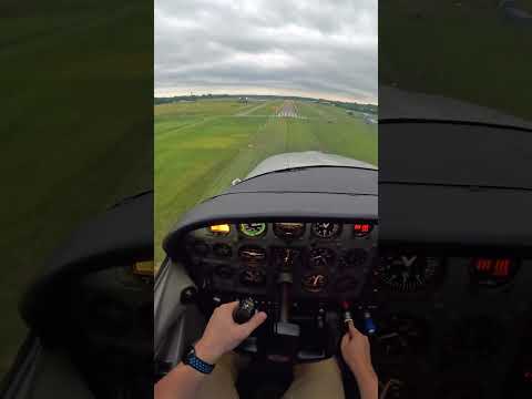 Cessna 182 landing at Sporty's - evening approach