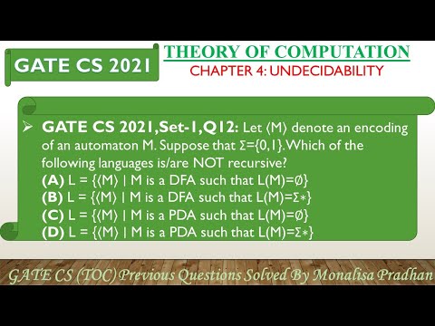 GATE CS 2021,Set-1,Q12: Let ⟨M⟩ denote an encoding of an automaton M. Suppose that Σ={0,1}. Which