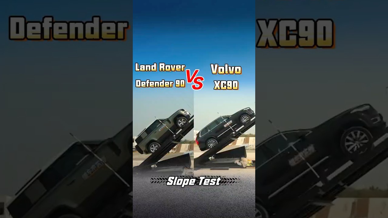 Land Rover Defender 90 vs Volvo XC90 Slope Test #suv #automobile #landrover #volvo