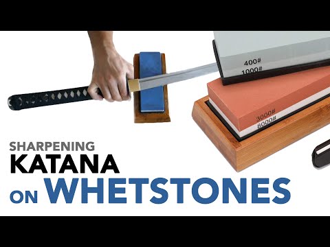 YariNoHanzo Katanamart practical Musashi katana sharpening process with Grinder Shan Zu Whetstones