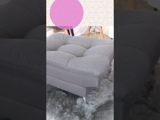 Vídeo relacionado con HOMASIS Taburete para Maquillaje de Aseo, puf de Terciopelo, escabel para sofá, Patas de Metal Dorado, Taburete Moderno, 34 x 46 cm (Gris)
