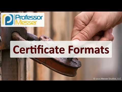 Certificate Formats - SY0-601 CompTIA Security+ : 3.9