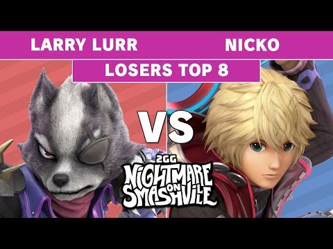 2GG NoS - T1 | Larry Lurr (Wolf) Vs Demise | Nicko (Shulk) Losers Top 8 - Smash Ultimate