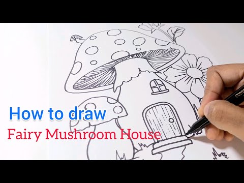 How to draw Fairy Mushroom house| Easy step by step drawing