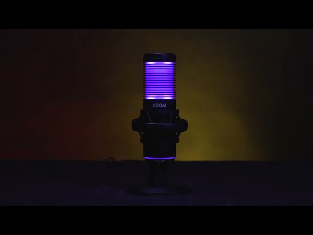 Microfono a condensatore Krom Kaze per lo streaming RGB Nero video