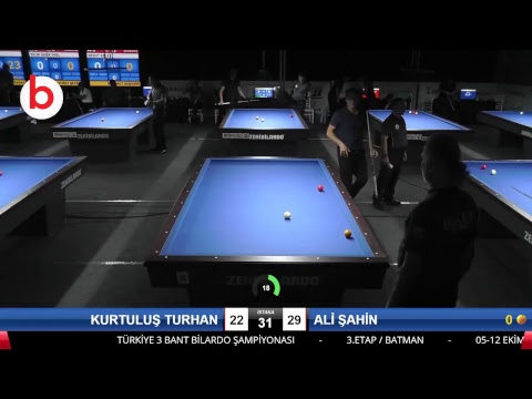 KURTULUŞ TURHAN & ALİ ŞAHİN Bilardo Maçı - 2018 ERKEKLER 3.ETAP-2.TUR