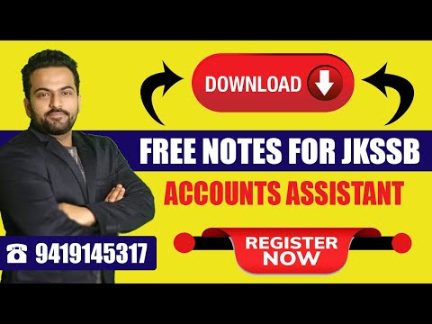 JKSSB ACCOUNTS ASSISTANT NOTES  DOWNLOAD | BEST ONLINE CLASSES FOR JKSSB