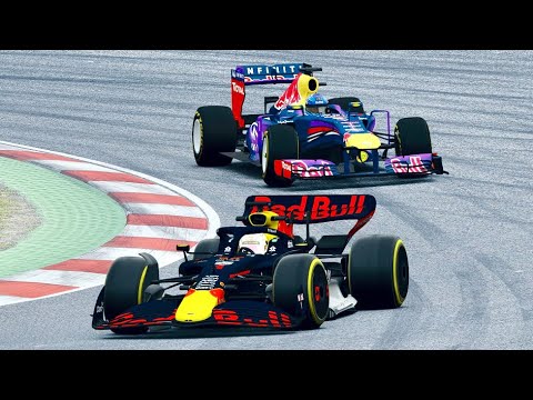 Red Bull F1 2022 vs Red Bull F1 2013 Sebastian Vettel at Barcelona GP