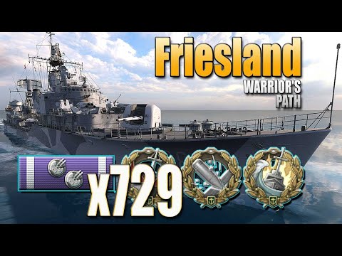 Destroyer Friesland on map Warrior's Path, 242k damage - World of Warships