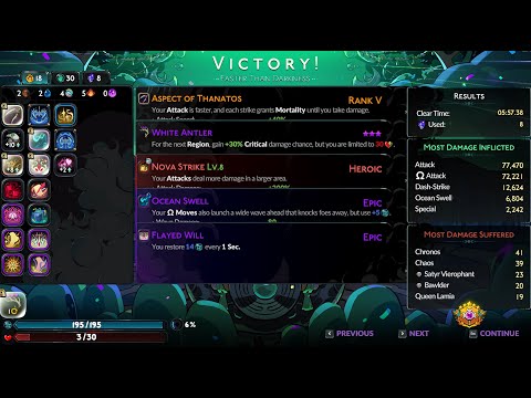 Hades 2 Underworld Speedrun in 5:57 - Thanatos axe