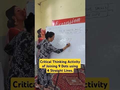 Critical Thinking Activity of Joining 9 Dots using 4 Straight Lines.