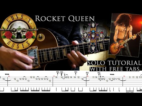 Guns N' Roses - Rocket Queen 2nd guitar solo lesson (with tablatures and backing tracks)