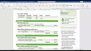 Australia Urban Utilities utility bill template