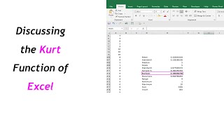 Discussing the Kurt Function (Kurtosis Function) of Excel