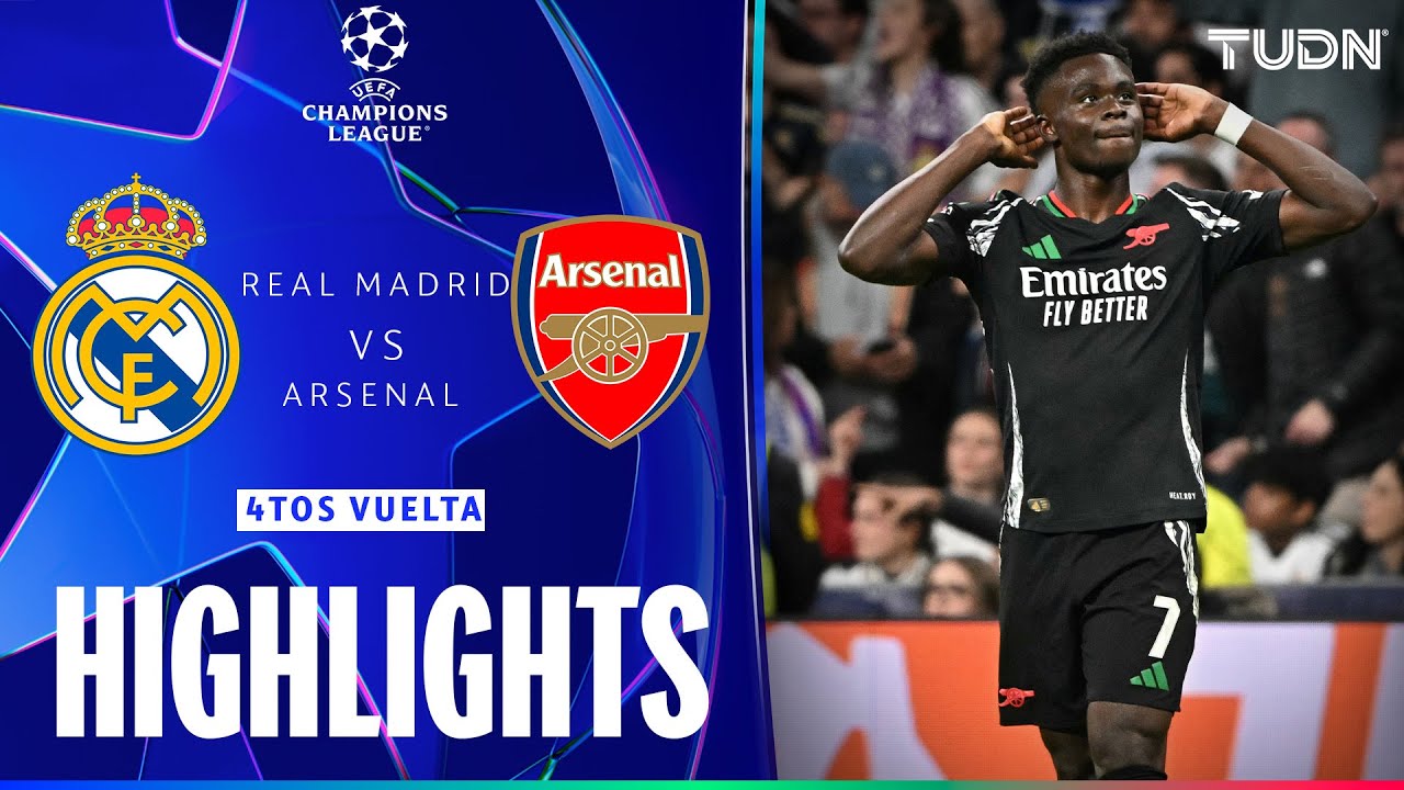 HIGHLIGHTS - Real Madrid vs Arsenal | UEFA Champions League - 4tos Final 2025 | TUDN