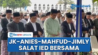 Momen Mahfud, Jusuf Kalla, Anies Baswedan Bersenda Gurau sebelum Salat Ied di Masjid Agung Al Azhar