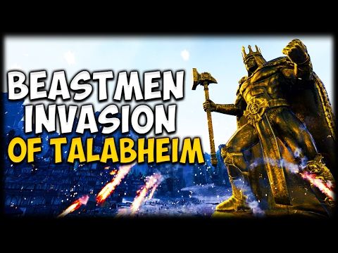 BEASTMEN INVASION OF TALABHEIM! Total War: Warhammer - Custom Battle Map Gameplay