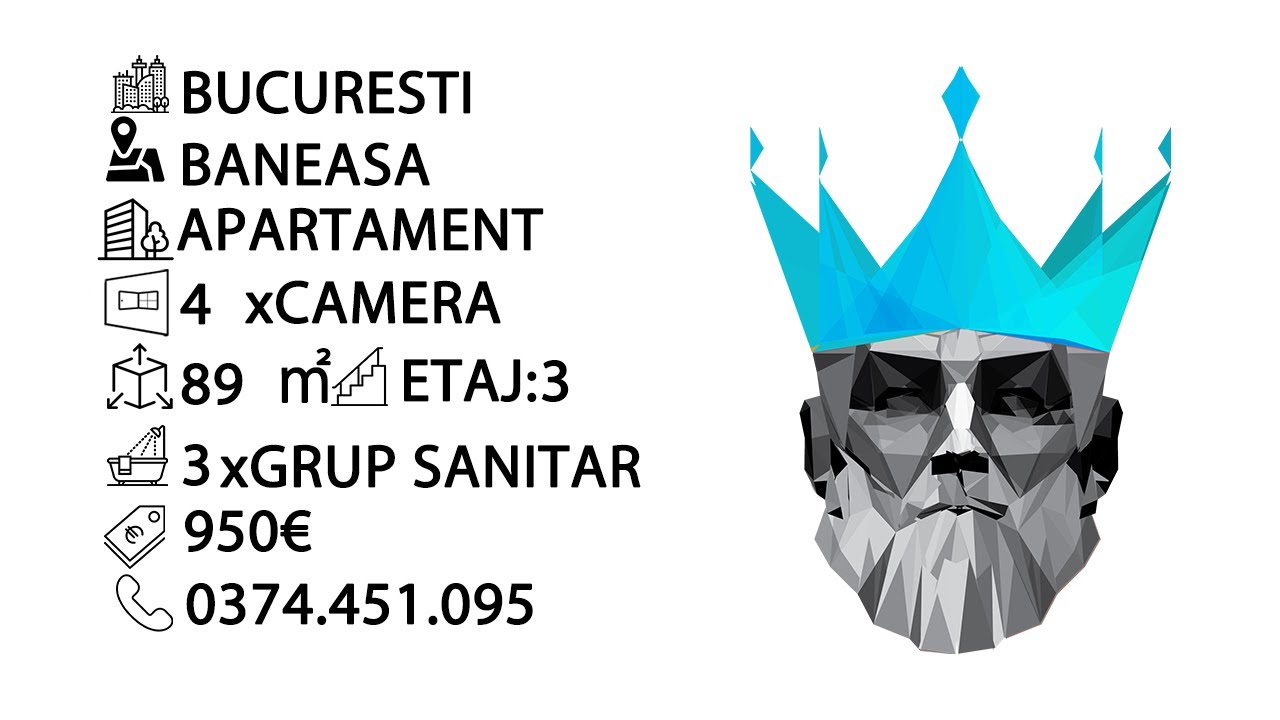 Tur video Greenfield- Baneasa | 4 Camere | Pet Friendly | 2x Parcare | Centrala | Terasa