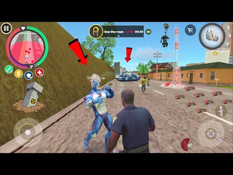Rope Hero Vice Town (trap was laid in front of the army base using sticky bombs)Rope Hero Game Video
