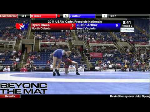 Cadet Freestyle 135 - Ryan Blees (ND) vs. Justin Arthur (WV)