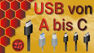 In A TechShell ⚡ - 1 - USB Typen erklärt. Kurze Übersicht von USB Typ A 1.0 bis USB Typ C 4.0.