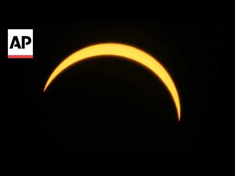 Timelapse of partial solar eclipse seen from Royal Observatory Greenwich in London