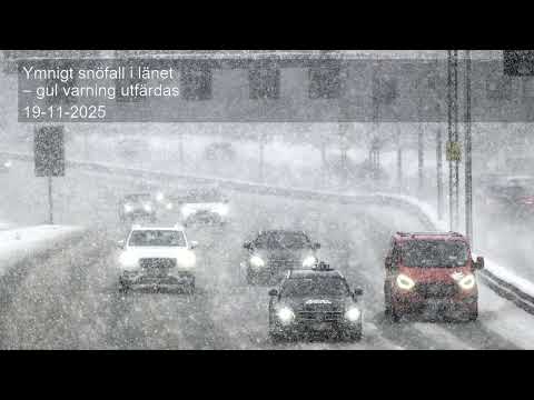 Ymnigt snöfall i länet – gul varning utfärdas