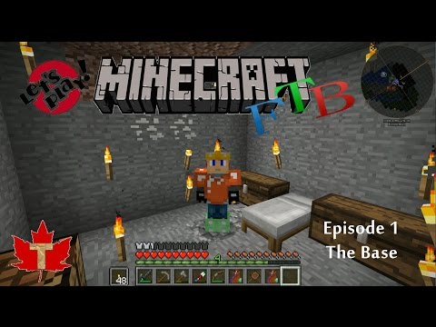 Minecraft FTB - Let's Play HermitPack! - EP 1 - The Base