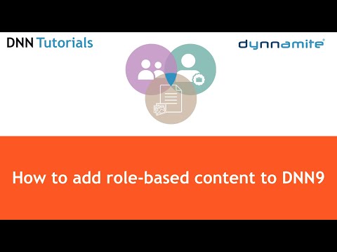 DNN Tutorials - How to add role-based content in DNN