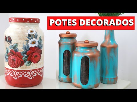 2 brilliant ideas for decorating GLASS POTS General Crafts from Compartilhando Arte