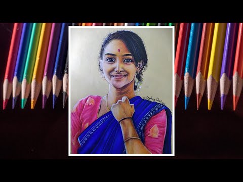 Bharatanatyam Dancer Mridula Sivakumar Akka Portrait Full Process Video | SDN Kool Kidz Series-3 |